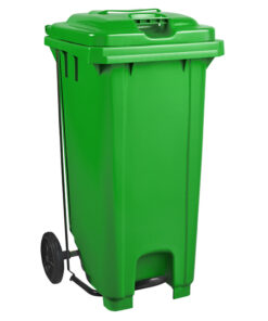 Wheelie Bin - Foot Operated Pedal Bin - 120L - Plastic - Green - 0238