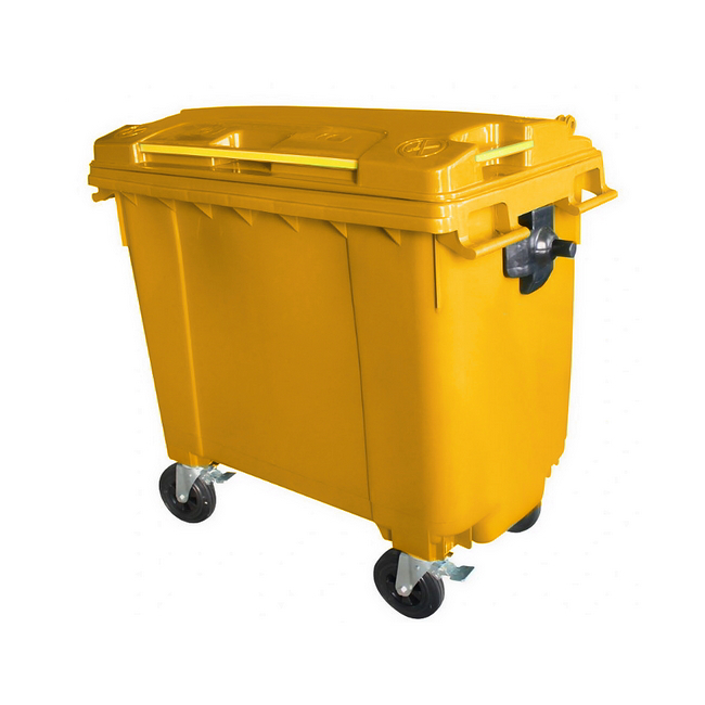 Bulk Wheelie Bin - 660L - 4 Wheel - Plastic - Yellow - 0183