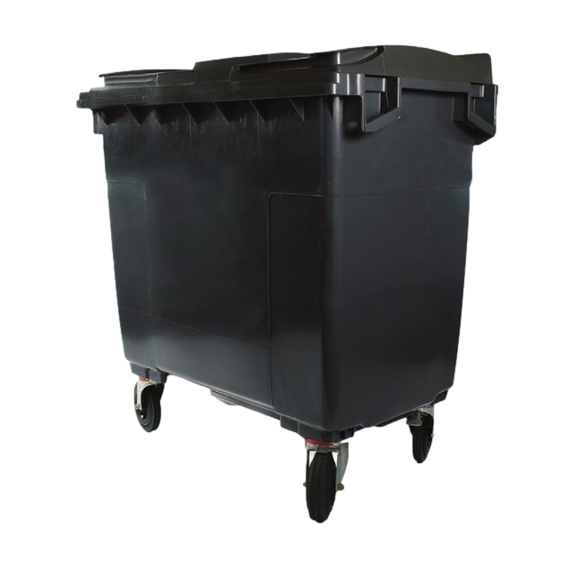 Wheelie Bin - Plastic - 4 Wheel - 770L - Charcoal - Wheelie Bin 770L-charcoal