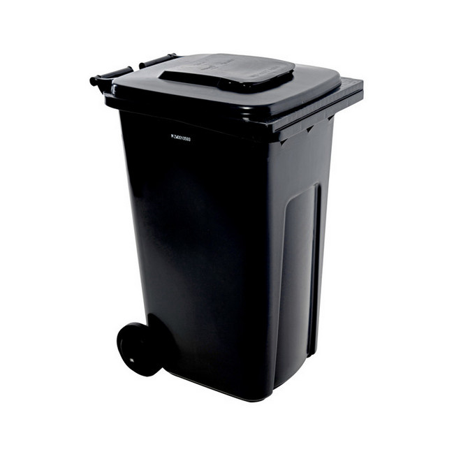 Wheelie Bin - SABS Approved - 240L - Black - Pack of 12 - Wheelie Bin 240L-black
