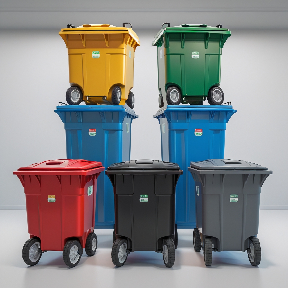 White 550 liter wheelie bin