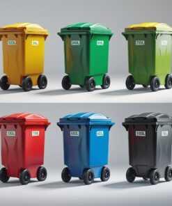 Brown 240 liter wheelie bin