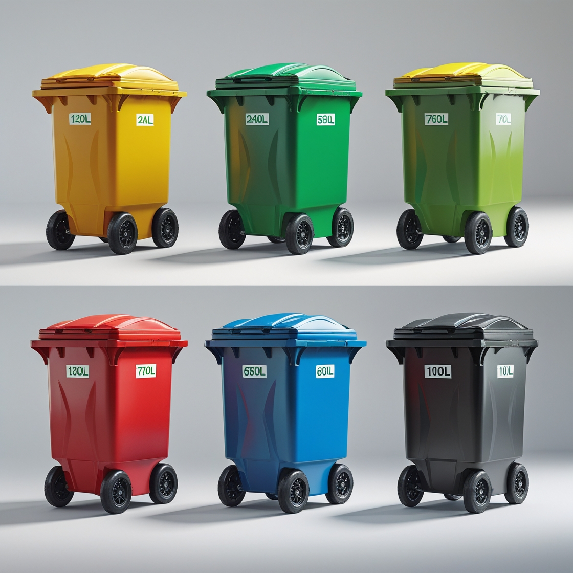 660 liter brown wheelie bin
