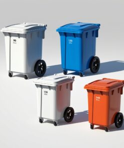 140 litre green wheelie bin