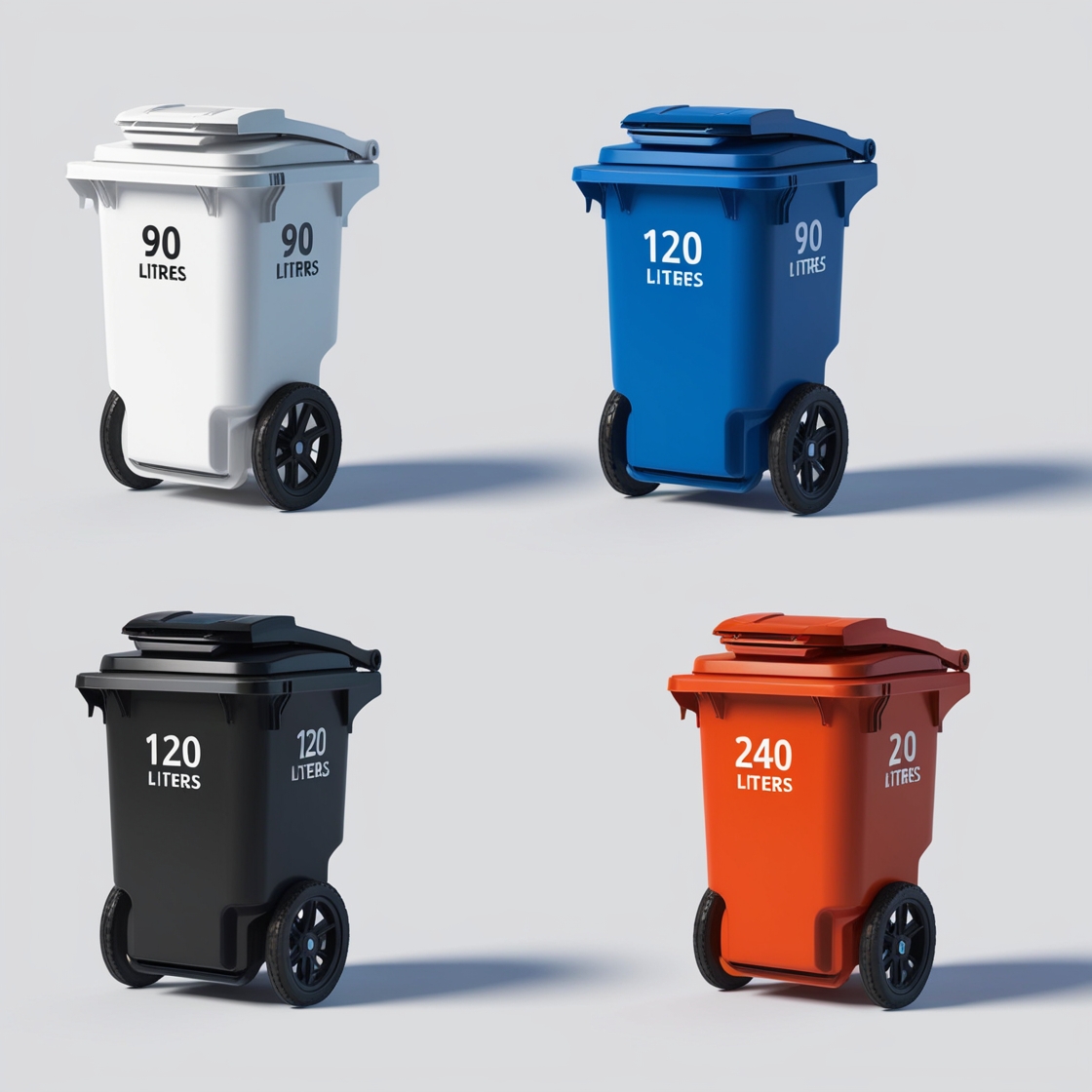 140 litre grey wheelie bin