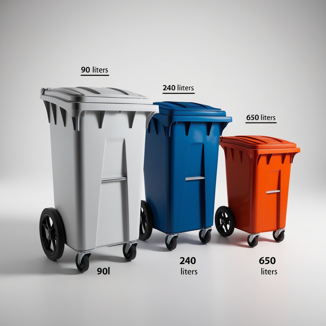 140 litre black wheelie bin