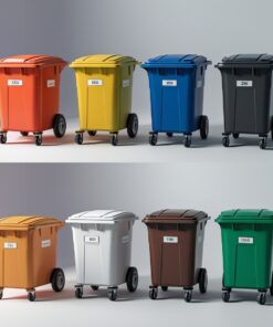 Brown 120 liter wheelie bin