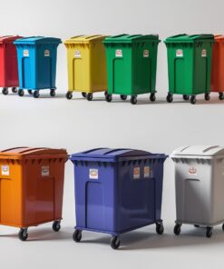 White 660 liter wheelie bin