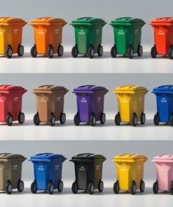 Orange 660 liter wheelie bin