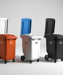 140l black wheelie bin