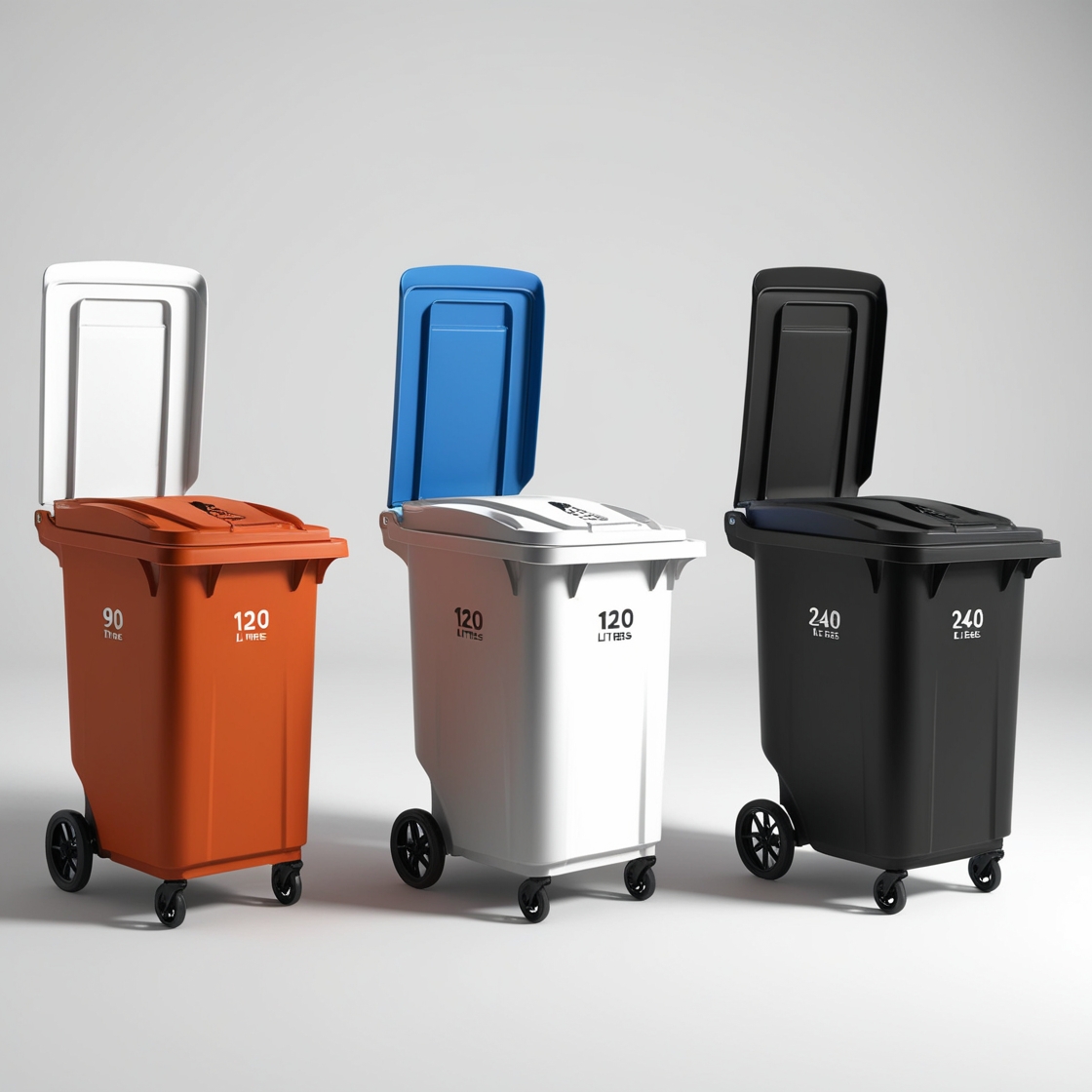 140l black wheelie bin