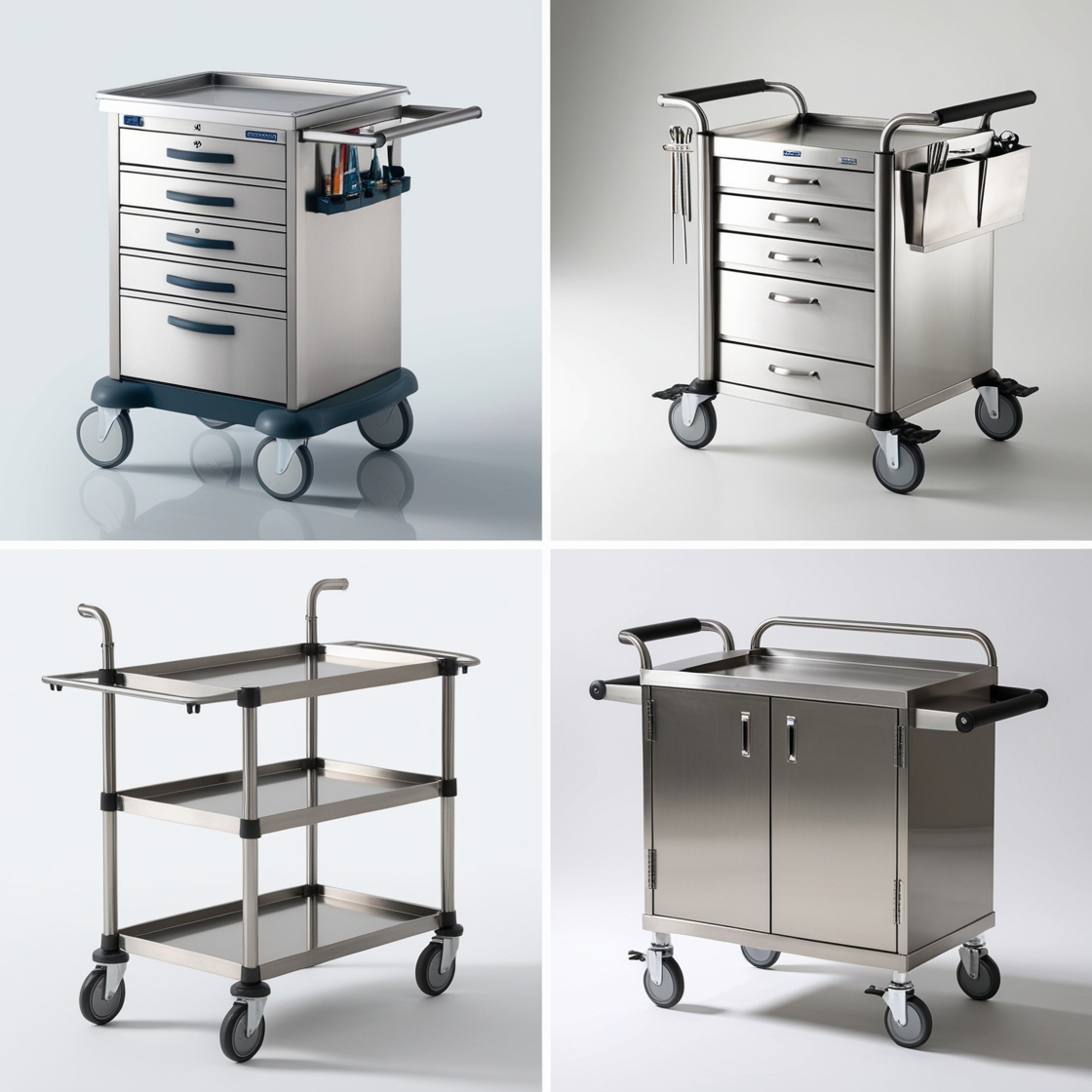3 tier tea/food trolleys Grade 18/8 stainless