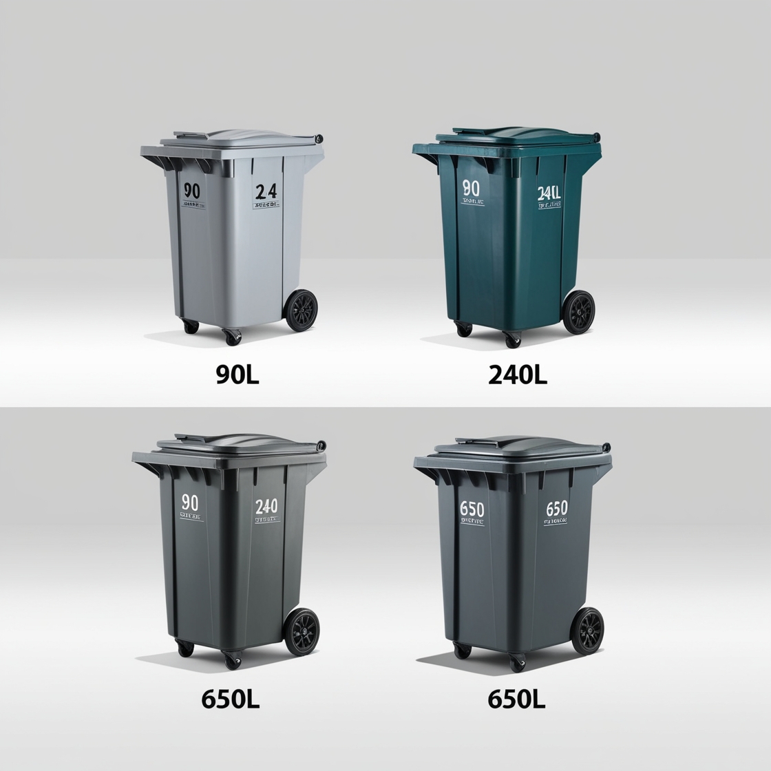 180 litre black wheelie bin
