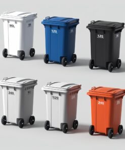 Red wheelie bins for sale