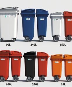 360l black wheelie bin