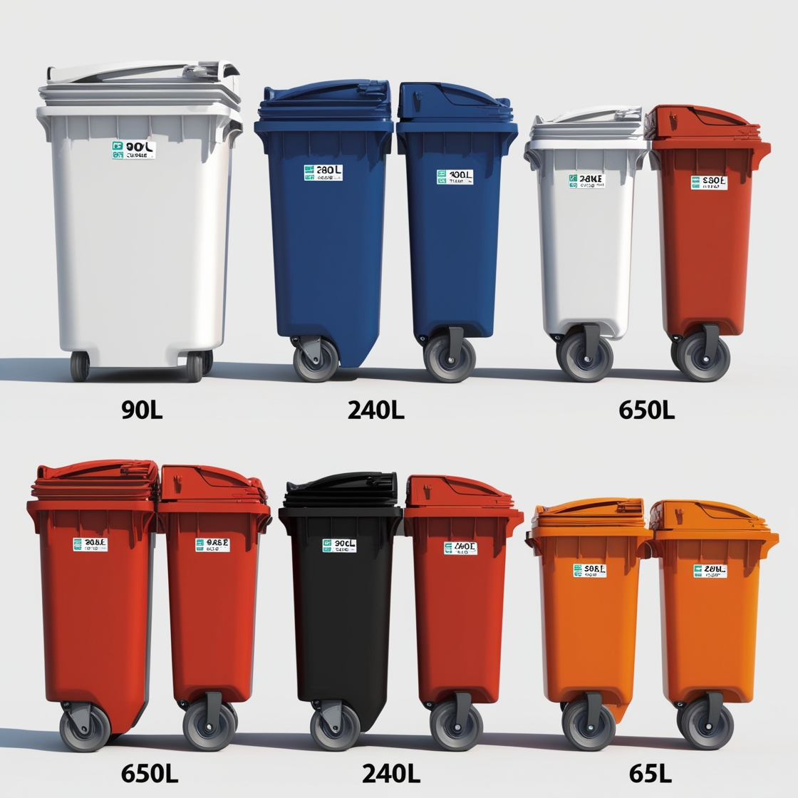 360l black wheelie bin