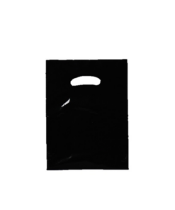 Black Plastic Carrier Bags (300+40x240mm)(500 Units)