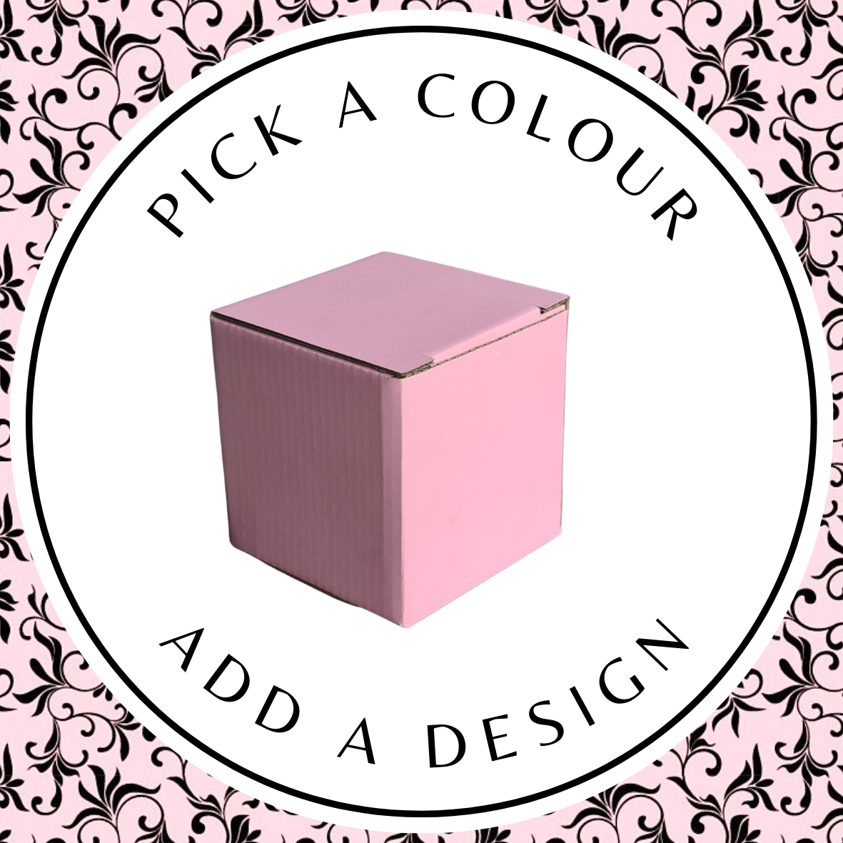 Design Cube Box (S) – Pink Kraft 110 x 110 x 110mm