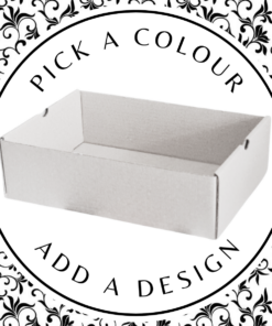 Design Hamper Tray (L) – White Kraft 350 x 240 x 90mm
