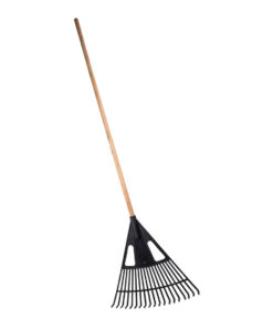 Leaf Rake-Plastic X Wooden Handle-Long Flat Teeth