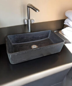 Aquatina Black Concrete Basin 47 X 23.5 X 12Cm