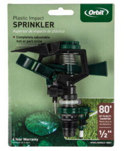 Orbit Impact Sprinkler Plastic Adjustable 1/2Inch