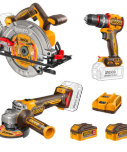 Ingco Cordless Impact Drill, Angle Grinder & Circular Saw 3 Pcs Combo Kit