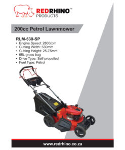 Alternative view of Red Rhino 200Cc Lawnmower - Self Propelled With 530Mm Cutting Width